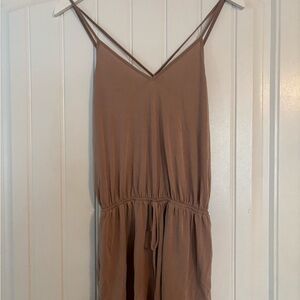 Pink Lily Beige Sleeveless Jumpsuit